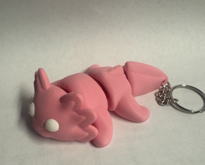 Pink Axolotl Keychain